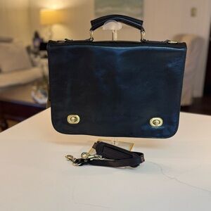 🤎 NWT CHOCOLATE BROWN LEATHER BREIF CASE MADE IN ITALY!🇮🇹